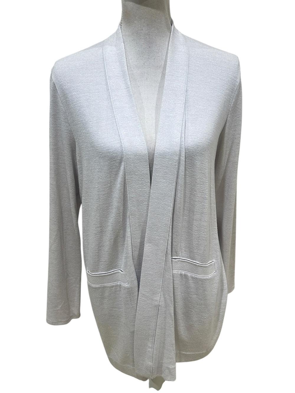 Banana Republic gray Cream lightweight open-Front boyfriend Cardigan medium